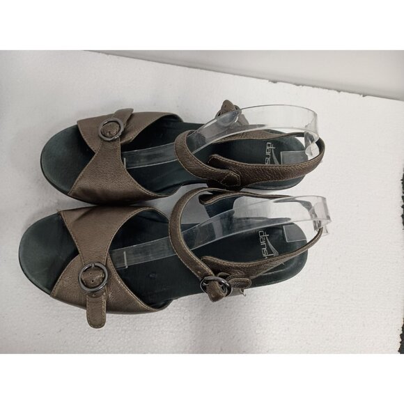 Dansko Womens Susie Wedge Sandals Size 41 Pewter Open Toe BOHO Comfort Shoes - Picture 3 of 11